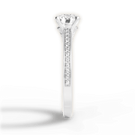 Donna Round Cut Lab Grown Diamond 14Kt White Gold Engagement Ring - View 2