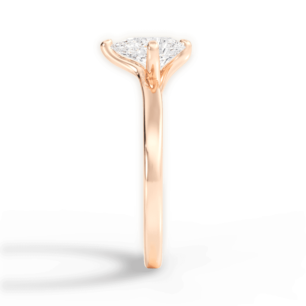Ashley Pear Cut Lab Grown Diamond 18Kt Rose Gold Engagement Ring - View 3