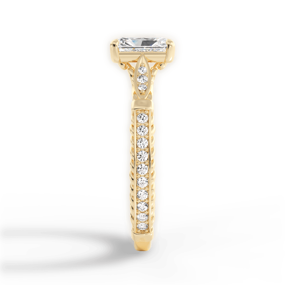 Gabriela Radiant Cut Lab Grown Diamond 18Kt Yellow Gold Engagement Ring - View 4
