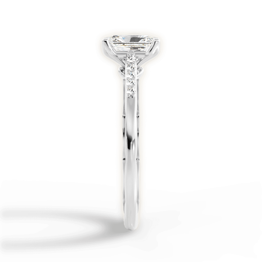 Christina Radiant Cut Lab Grown Diamond 18Kt White Gold Engagement Ring - View 2