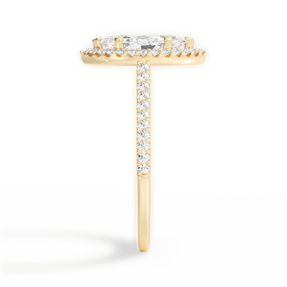 Jeanne Marquise Cut Lab Grown Diamond 18Kt Yellow Gold Engagement Ring - View 3