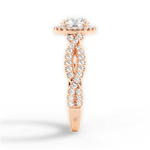 Latoya Round Cut Lab Grown Diamond 18Kt Rose Gold Engagement Ring - View 3
