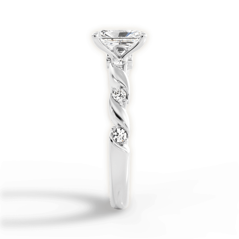 Emma Radiant Cut Lab Grown Diamond 14Kt White Gold Engagement Ring - View 2