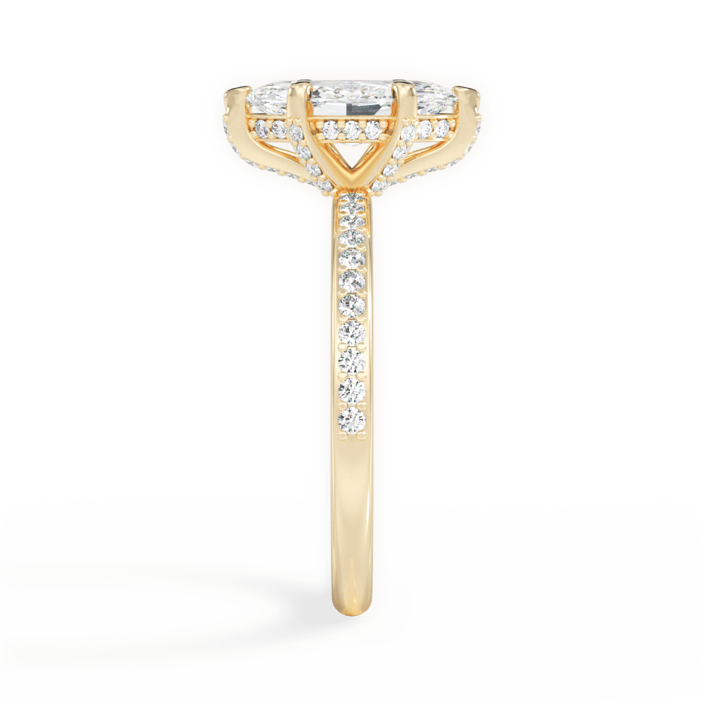 Janice Marquise Cut Lab Grown Diamond 18Kt Yellow Gold Engagement Ring - View 4