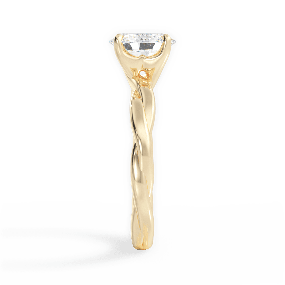 Bianca Oval Cut Lab Grown Diamond 18Kt Yellow Gold Engagement Ring - View 3
