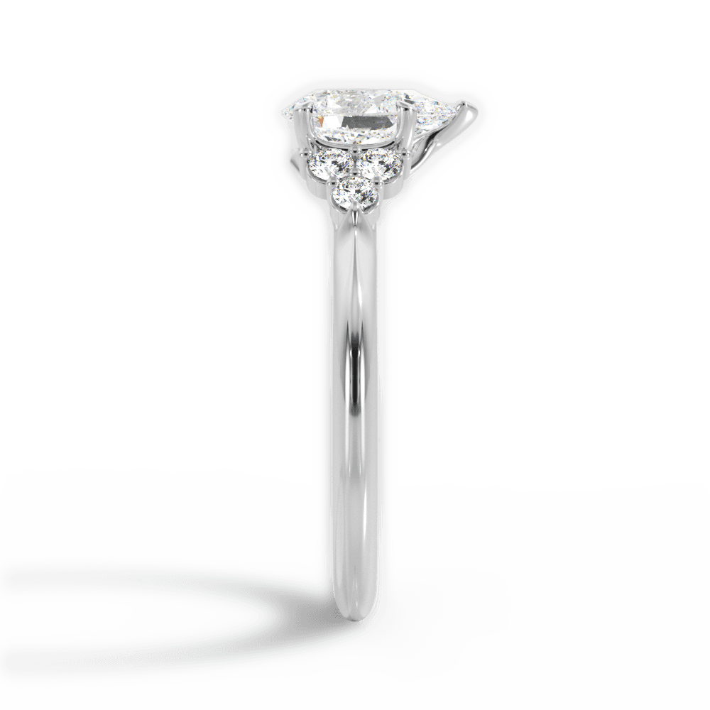 Celeste Pear Cut Lab Grown Diamond 14Kt White Gold Engagement Ring - View 4