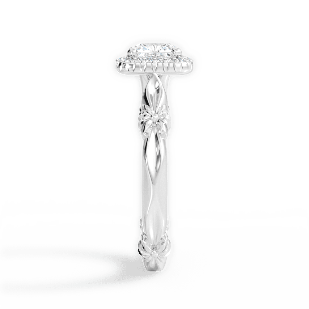 Erica Cushion Cut Lab Grown Diamond 18Kt White Gold Engagement Ring - View 3
