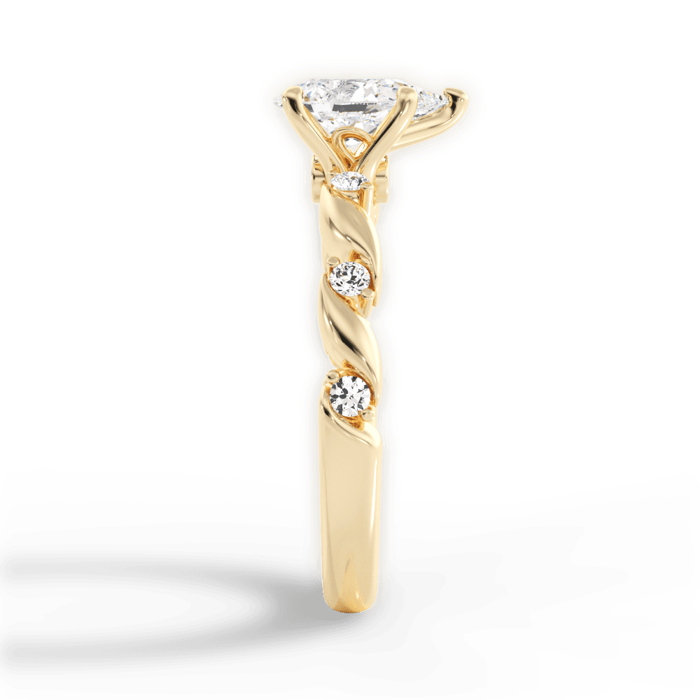 Emma Pear Cut Lab Grown Diamond 18Kt Yellow Gold Engagement Ring - View 4