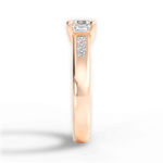 Brittany Asscher Cut Lab Grown Diamond 18Kt Rose Gold Engagement Ring - View 4
