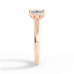 Carrie Emerald Cut Lab Grown Diamond 18Kt Rose Gold Engagement Ring - View 2