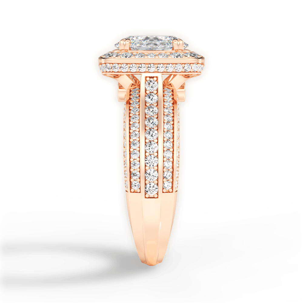 Madison Oval Cut Lab Grown Diamond 18Kt Rose Gold Engagement Ring - View 2
