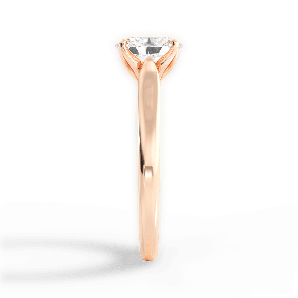 Carrie Oval Cut Lab Grown Diamond 18Kt Rose Gold Engagement Ring - View 2