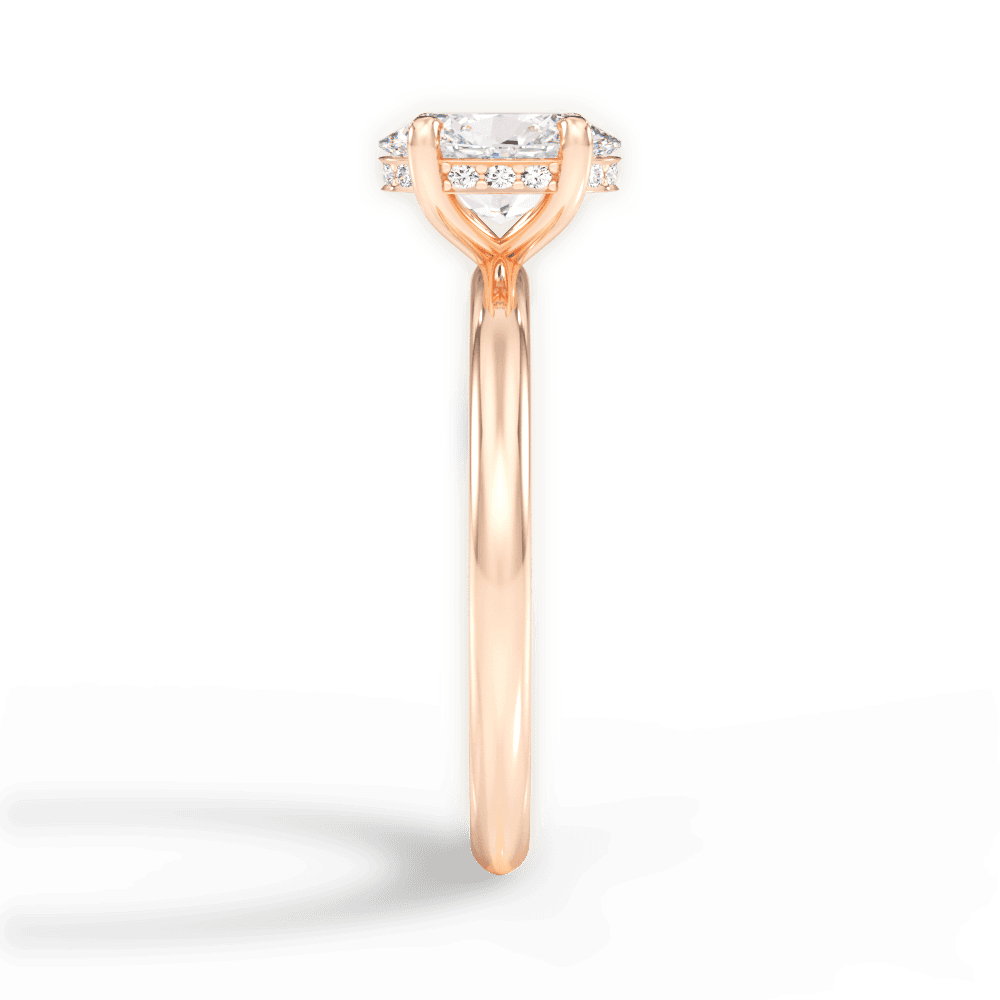 Brenda Oval Cut Lab Grown Diamond 18Kt Rose Gold Engagement Ring - View 4