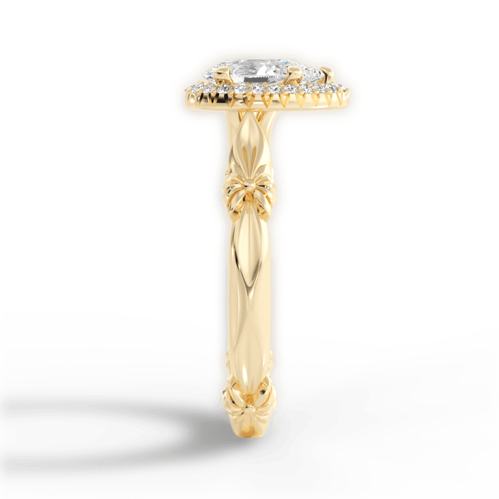 Erica Pear Cut Lab Grown Diamond 18Kt Yellow Gold Engagement Ring - View 2