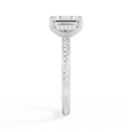 Janice Emerald Cut Lab Grown Diamond 18Kt White Gold Engagement Ring - View 4