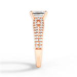 Jessica Emerald Cut Lab Grown Diamond 18Kt Rose Gold Engagement Ring - View 2