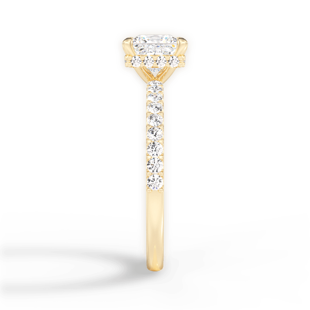 Isabella Princess Cut Lab Grown Diamond 18Kt Yellow Gold Engagement Ring - View 3