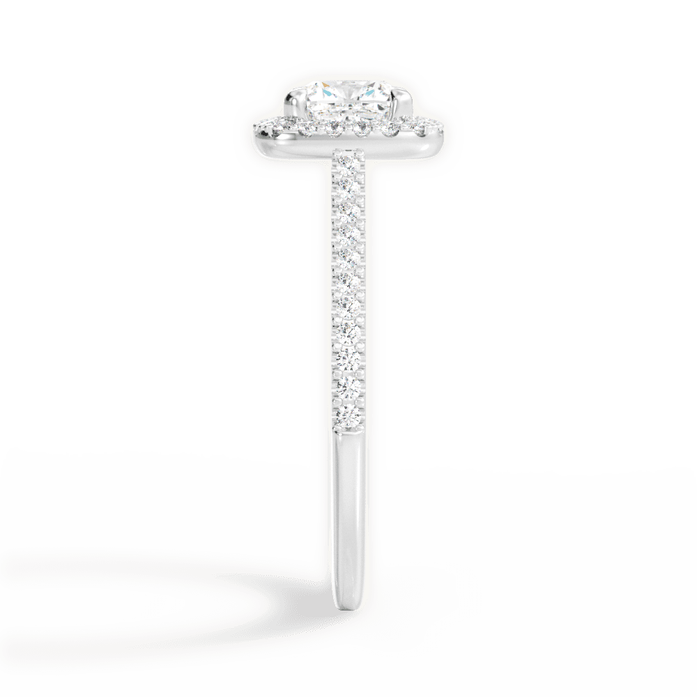 Jeanne Cushion Cut Lab Grown Diamond 18Kt White Gold Engagement Ring - View 4