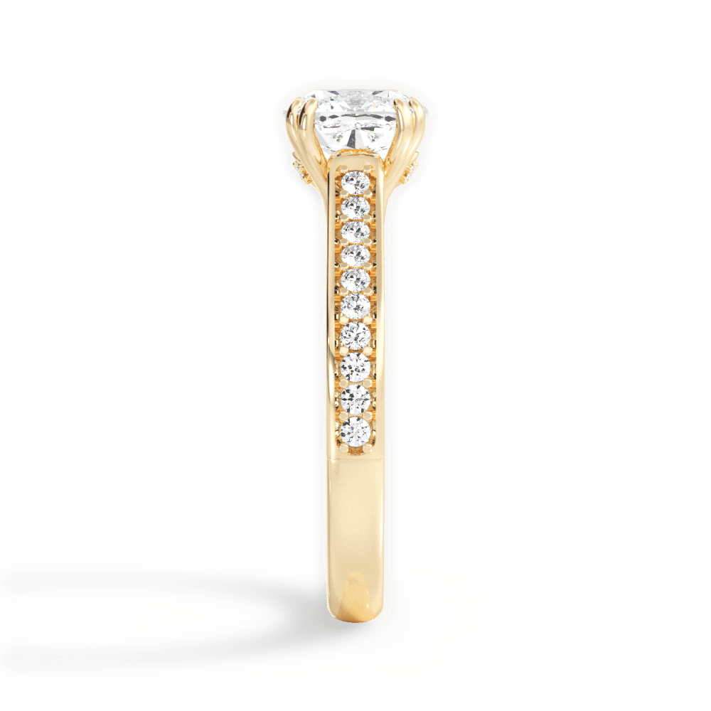 Deborah Cushion Cut Lab Grown Diamond 18Kt Yellow Gold Engagement Ring - View 3
