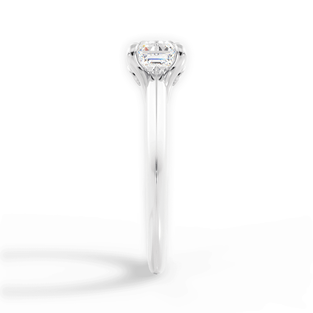 Amanda Asscher Cut Lab Grown Diamond 18Kt White Gold Engagement Ring - View 2