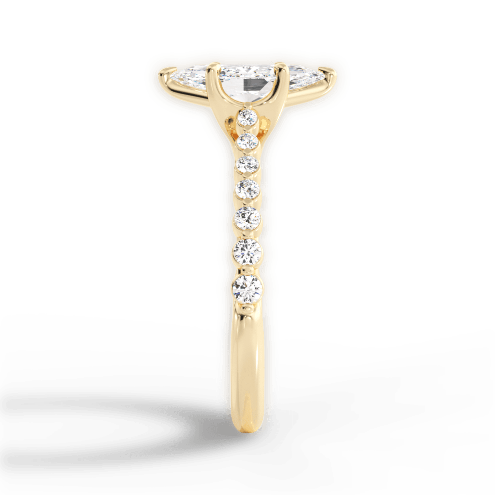 Dana Marquise Cut Lab Grown Diamond 18Kt Yellow Gold Engagement Ring - View 2