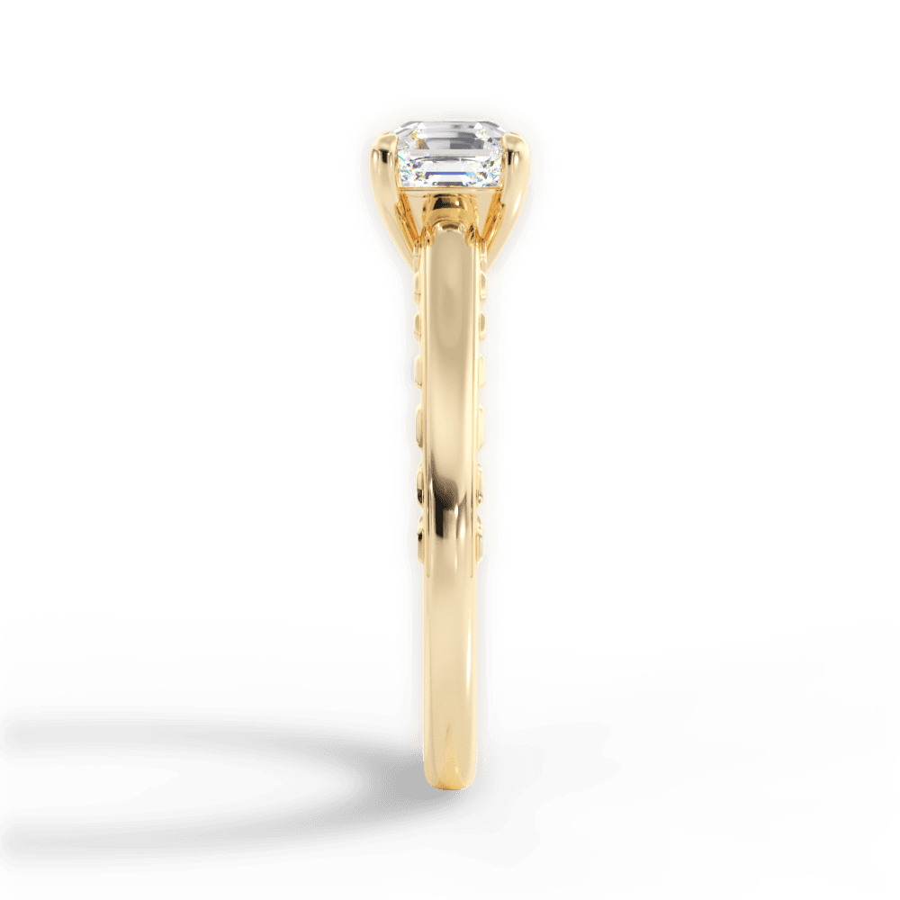 Annette Asscher Cut Lab Grown Diamond 18Kt Yellow Gold Engagement Ring - View 4