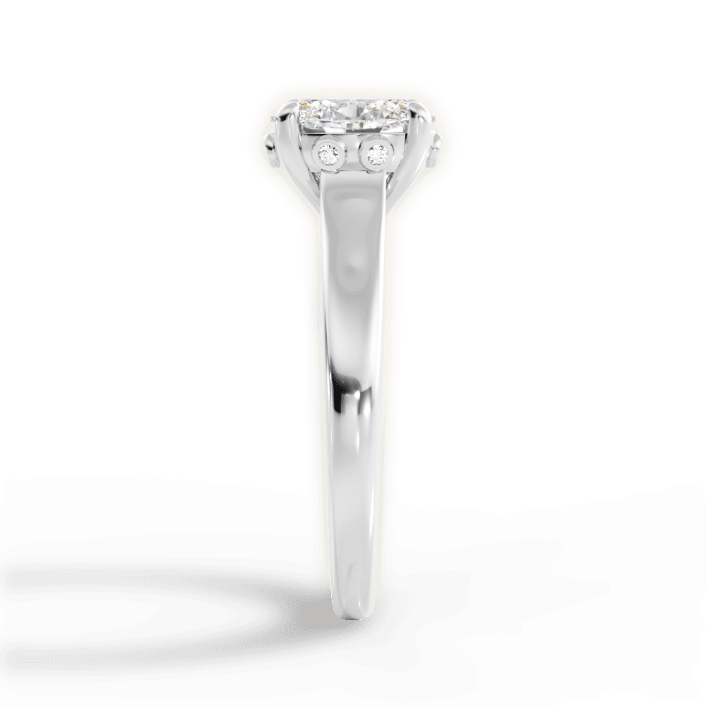 Carol Oval Cut Lab Grown Diamond 18Kt White Gold Engagement Ring - View 4
