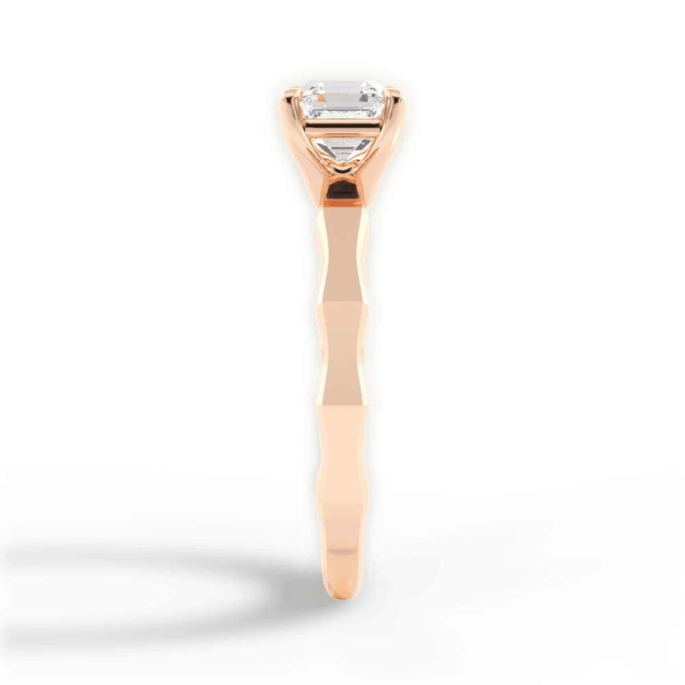 Aaliyah Asscher Cut Lab Grown Diamond 18Kt Rose Gold Engagement Ring - View 2