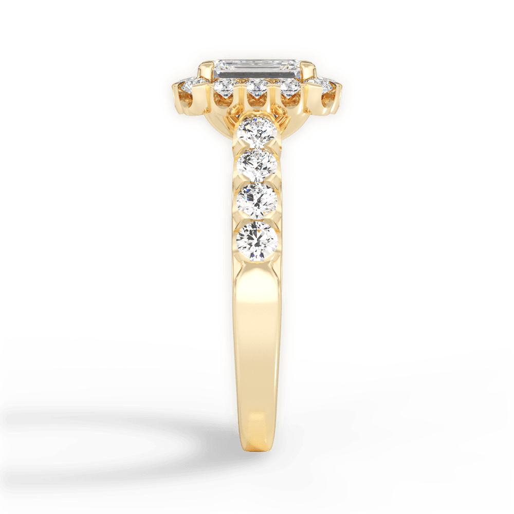 Lacey Emerald Cut Lab Grown Diamond 18Kt Yellow Gold Engagement Ring - View 4