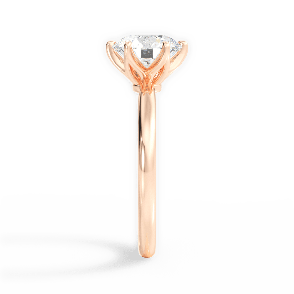 Angelica Round Cut Lab Grown Diamond 18Kt Rose Gold Engagement Ring - View 3