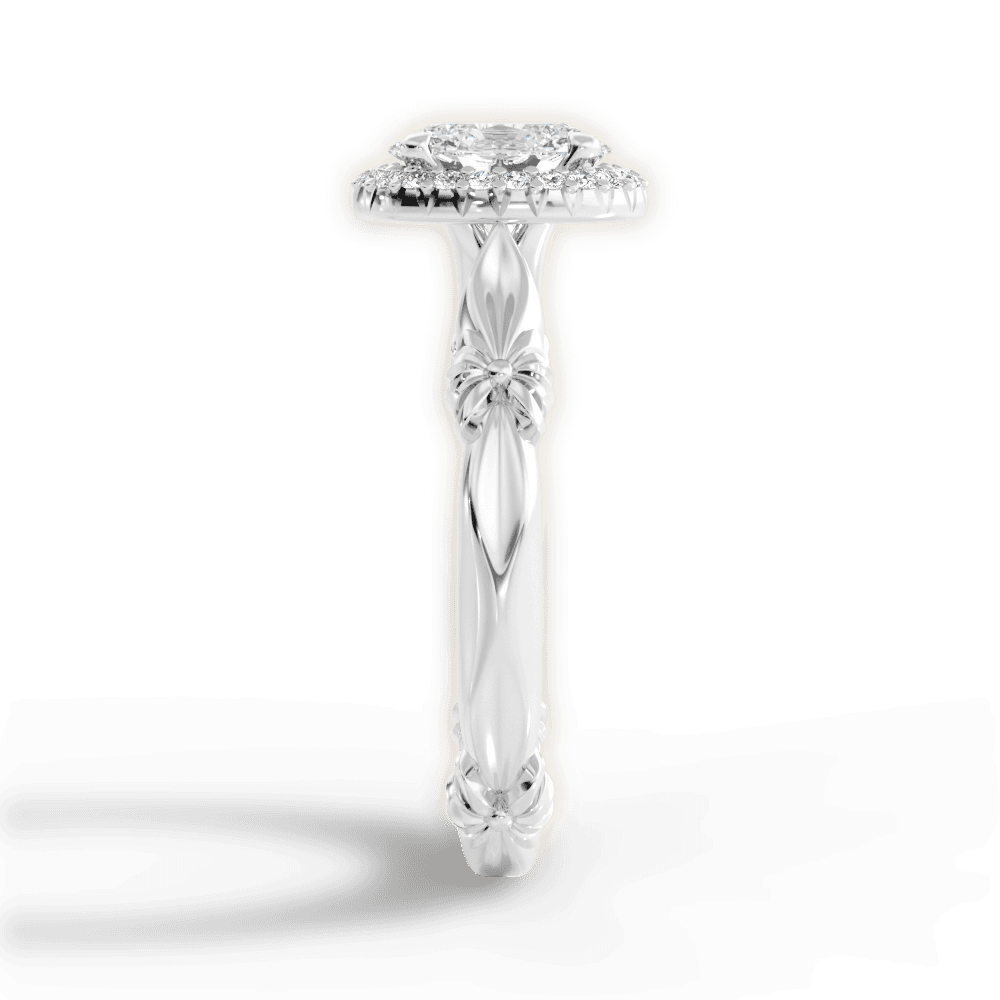 Erica Oval Cut Lab Grown Diamond 18Kt White Gold Engagement Ring - View 4