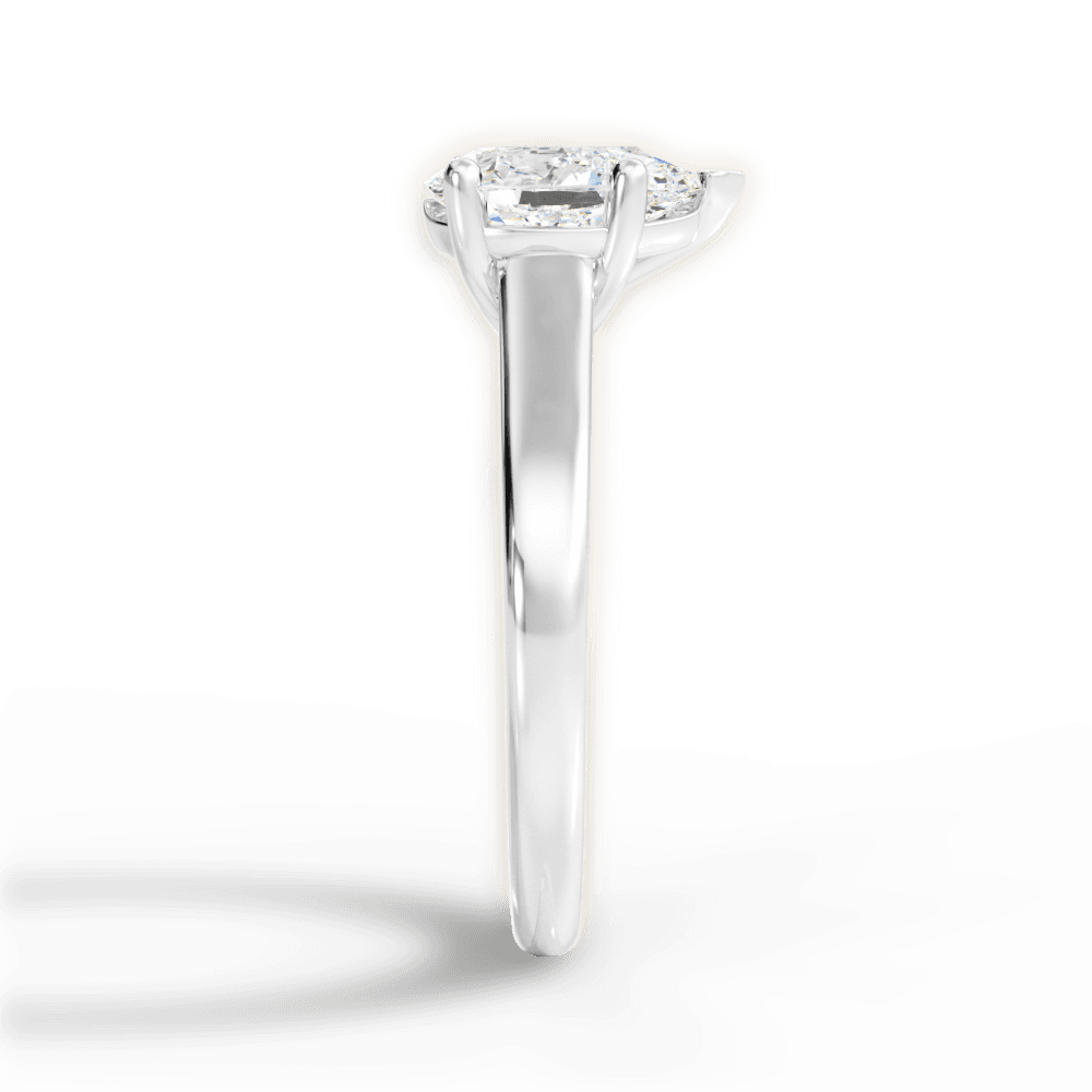 Ariana Pear Cut Lab Grown Diamond 18Kt White Gold Engagement Ring - View 3