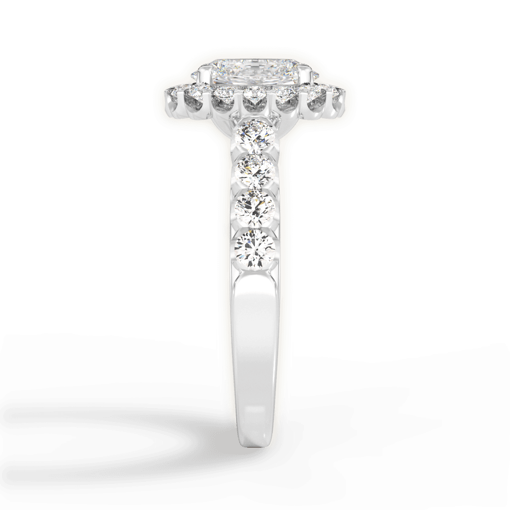 Lacey Oval Cut Lab Grown Diamond Platinum Engagement Ring - View 4