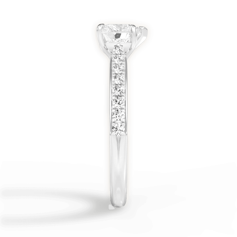 Elizabeth Heart Cut Lab Grown Diamond 18Kt White Gold Engagement Ring - View 3
