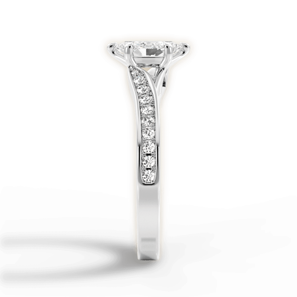 Elise Marquise Cut Lab Grown Diamond Platinum Engagement Ring - View 4