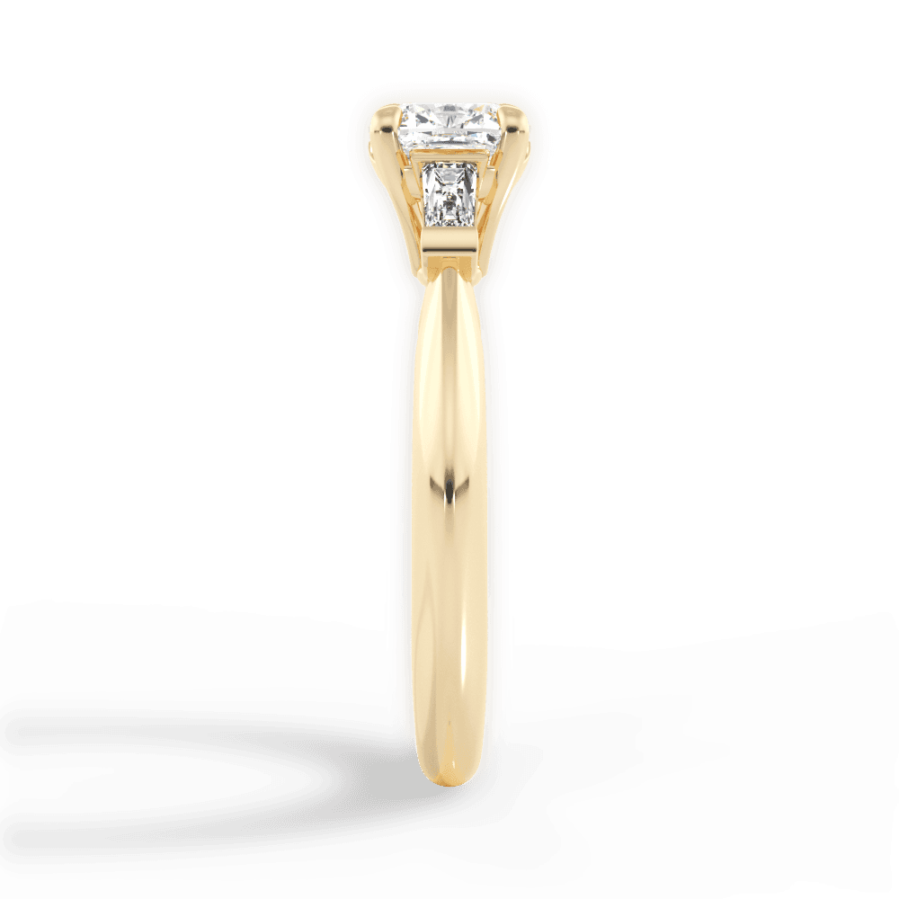 Emily Cushion Cut Lab Grown Diamond 18Kt Yellow Gold Engagement Ring - View 4