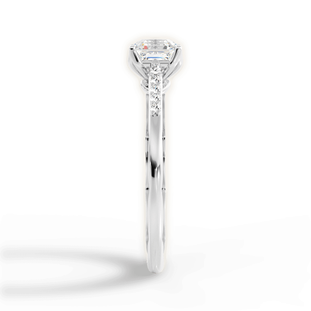 Christina Asscher Cut Lab Grown Diamond 14Kt White Gold Engagement Ring - View 3