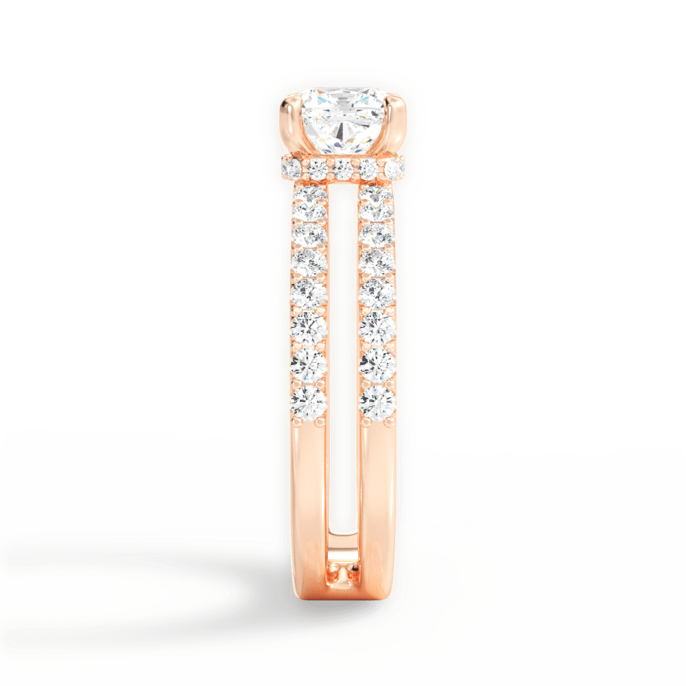 Christie Cushion Cut Lab Grown Diamond 18Kt Rose Gold Engagement Ring - View 4