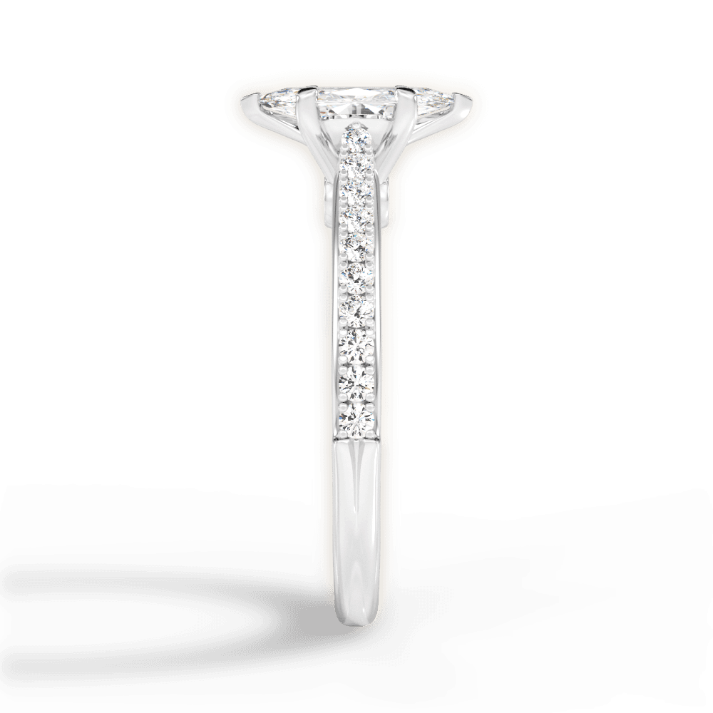 Frances Marquise Cut Lab Grown Diamond Platinum Engagement Ring - View 4