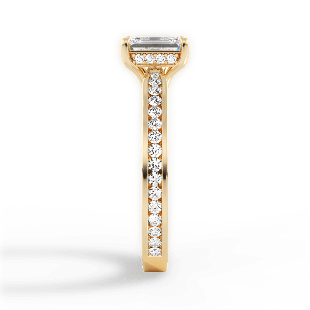 Katelyn Emerald Cut Lab Grown Diamond 18Kt Yellow Gold Engagement Ring - View 2