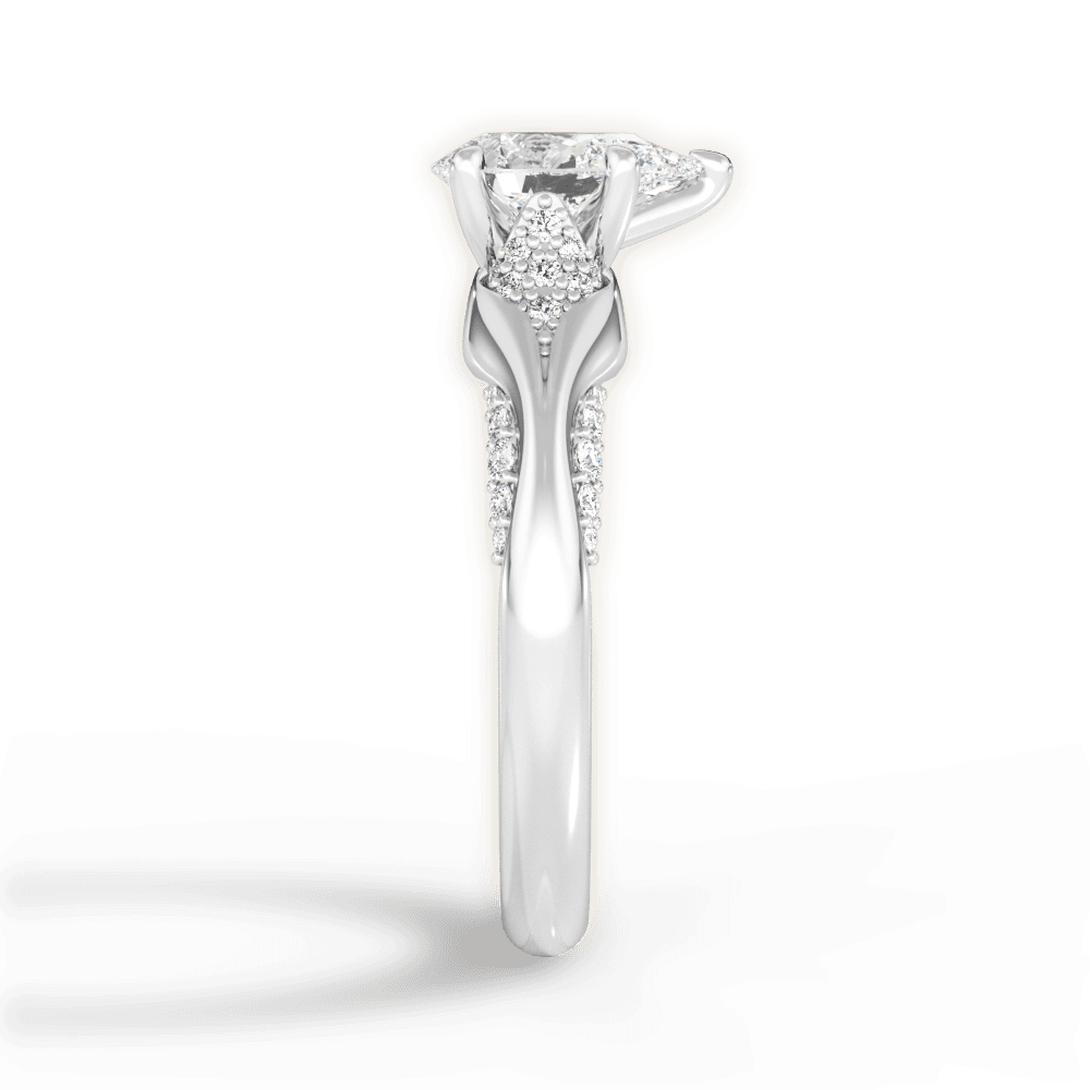 Isabel Pear Cut Lab Grown Diamond 18Kt White Gold Engagement Ring - View 2