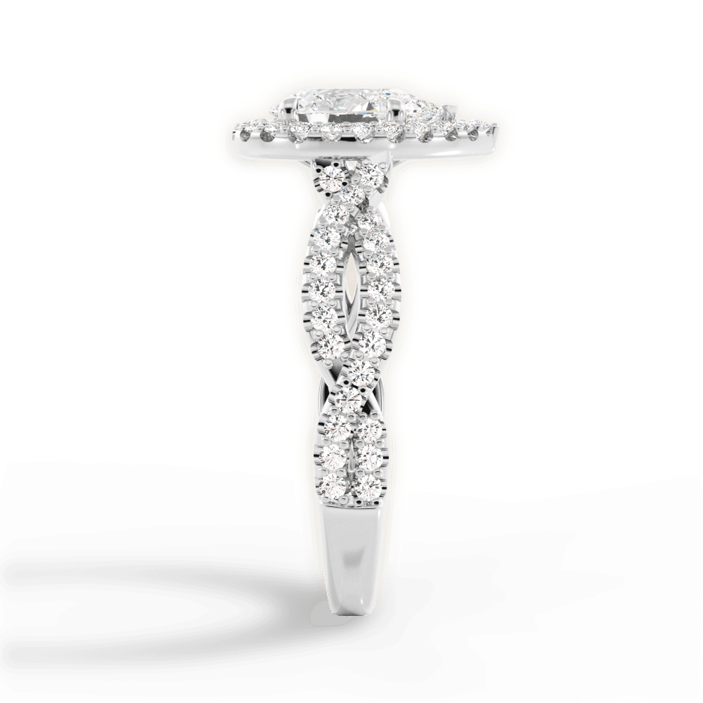 Latoya Pear Cut Lab Grown Diamond 14Kt White Gold Engagement Ring - View 4