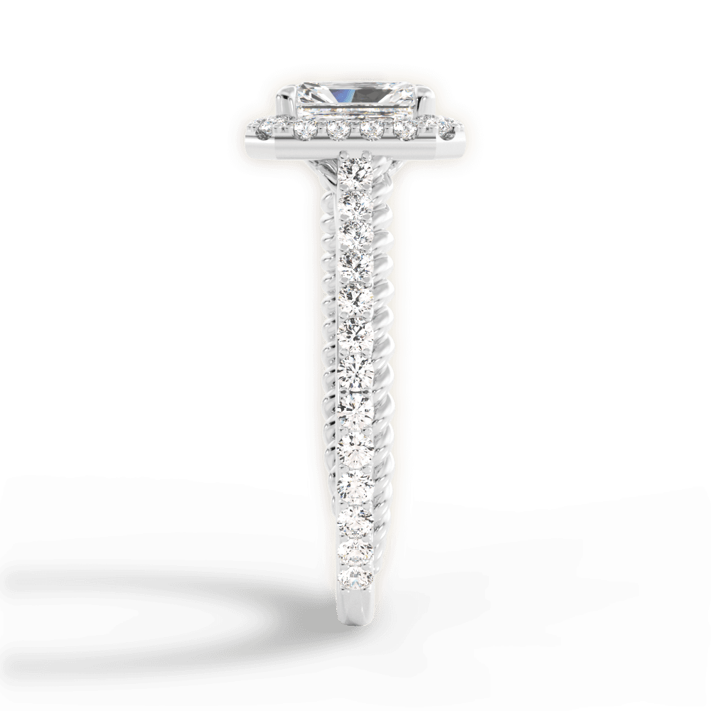 Kim Radiant Cut Lab Grown Diamond 18Kt White Gold Engagement Ring - View 2