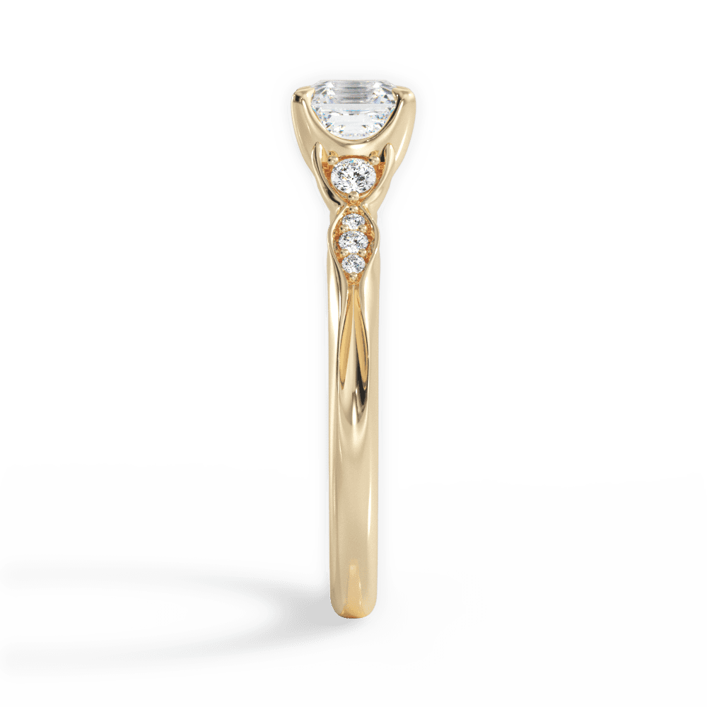 Cassie Asscher Cut Lab Grown Diamond 18Kt Yellow Gold Engagement Ring - View 4