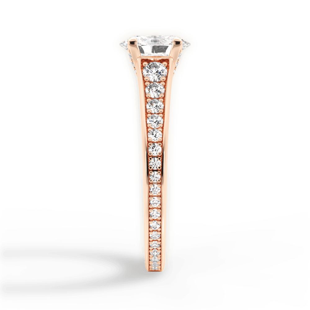 Leslie Oval Cut Lab Grown Diamond 18Kt Rose Gold Engagement Ring - View 4