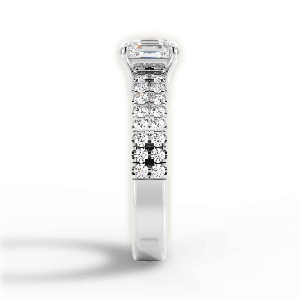 Kayla Asscher Cut Lab Grown Diamond 14Kt White Gold Engagement Ring - View 4