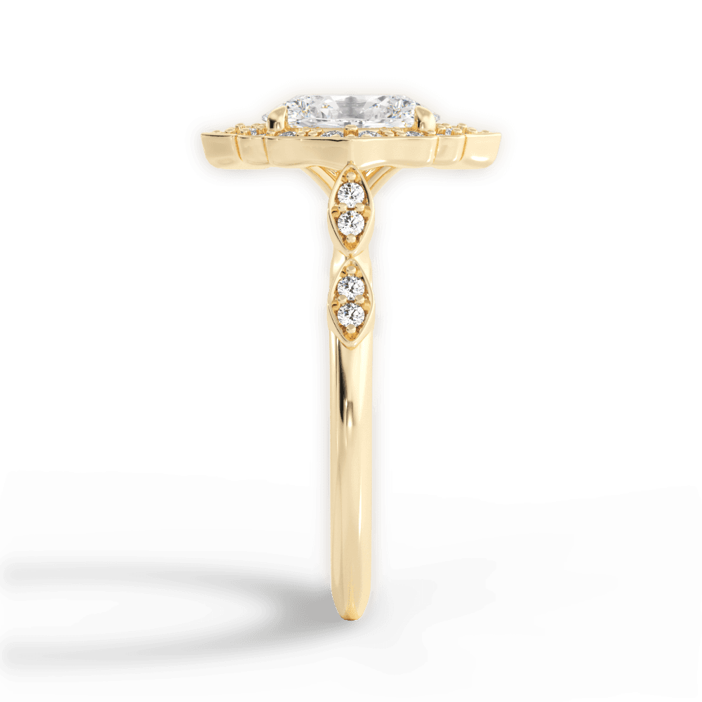 Julie Oval Cut Lab Grown Diamond 18Kt Yellow Gold Engagement Ring - View 3
