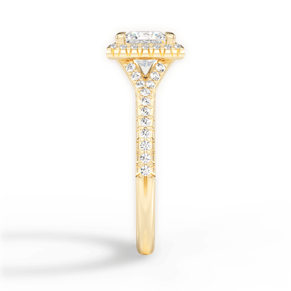Judy Princess Cut Lab Grown Diamond 18Kt Yellow Gold Engagement Ring - View 3