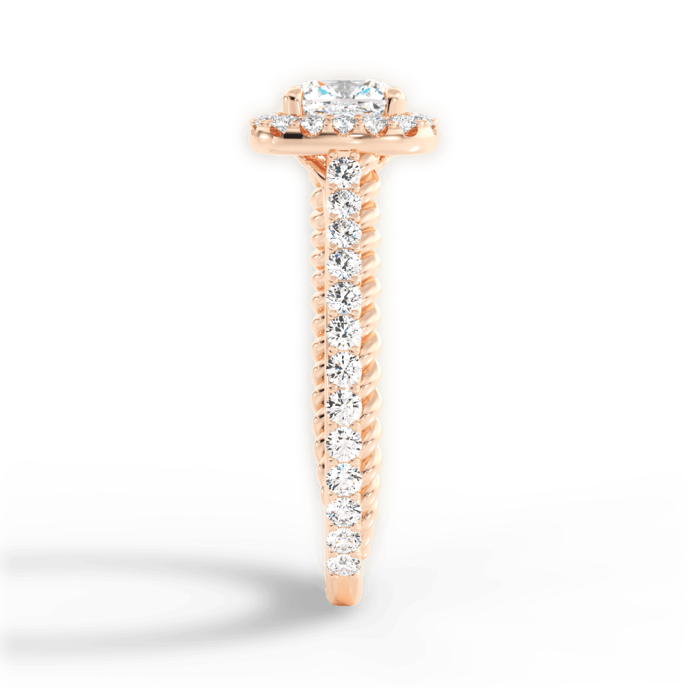 Kim Cushion Cut Lab Grown Diamond 18Kt Rose Gold Engagement Ring - View 4