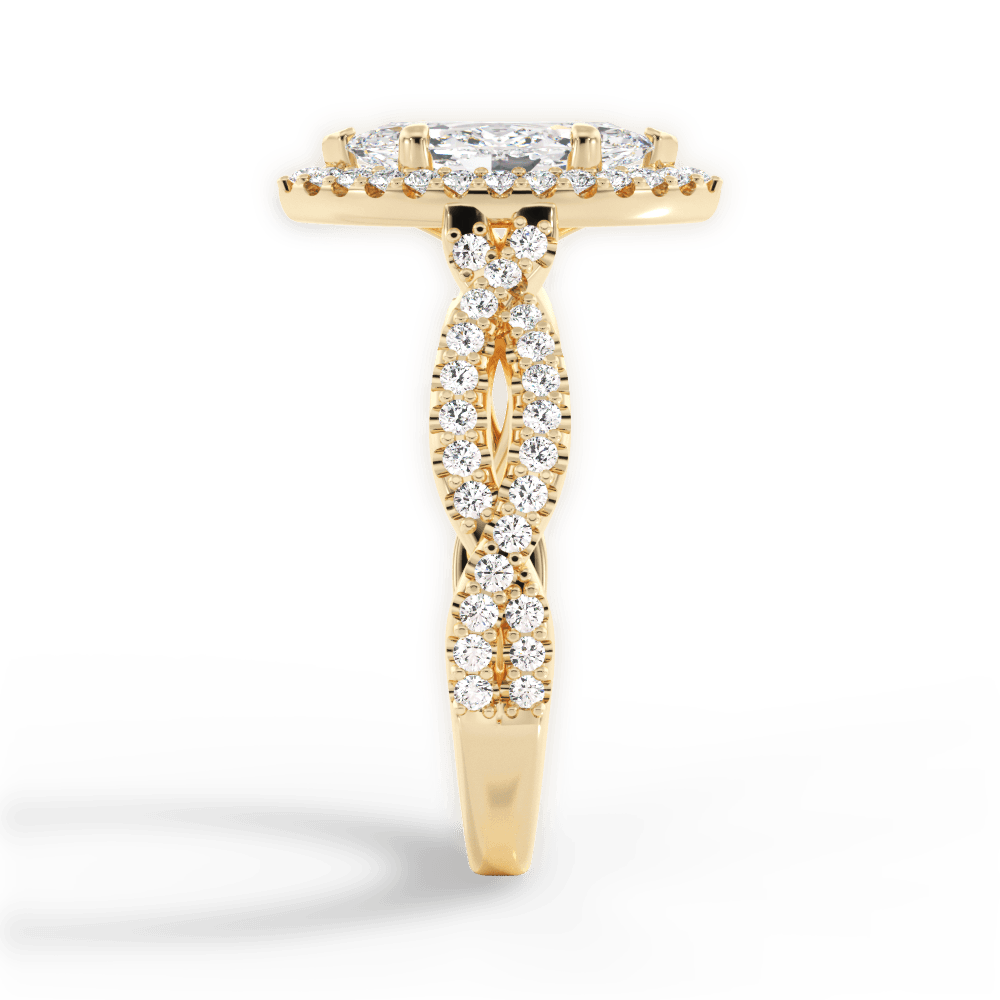 Latoya Marquise Cut Lab Grown Diamond 18Kt Yellow Gold Engagement Ring - View 4